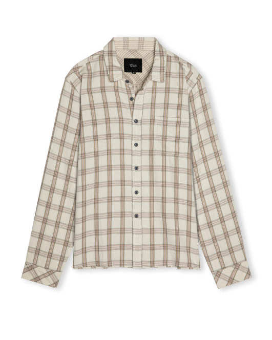 OWENS - OAT BULGUR SIENNA plaid long sleeve shirt in cotton by RAILS, Men's Long Sleeve Shirts HCO
