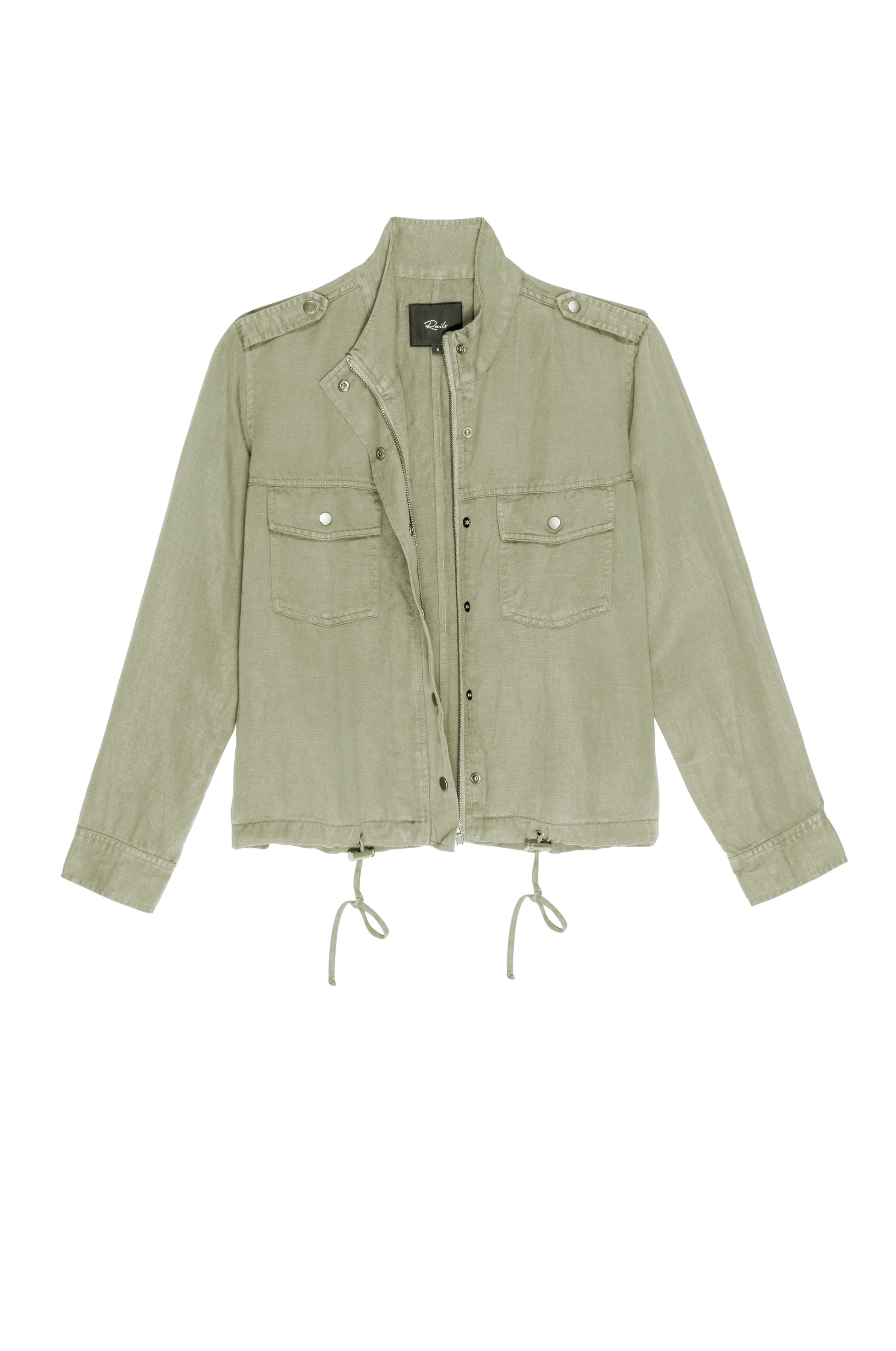 COLLINS - VINTAGE SAGE lightweight military-inspired green jacket by RAILS, women's outerwear