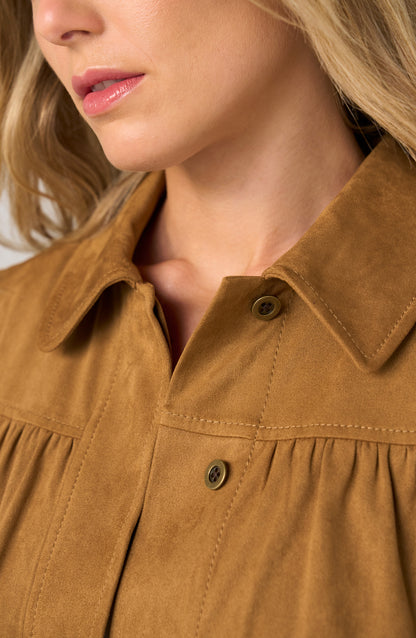 Puff Sleeve Jacket w/Laser Cut Hem