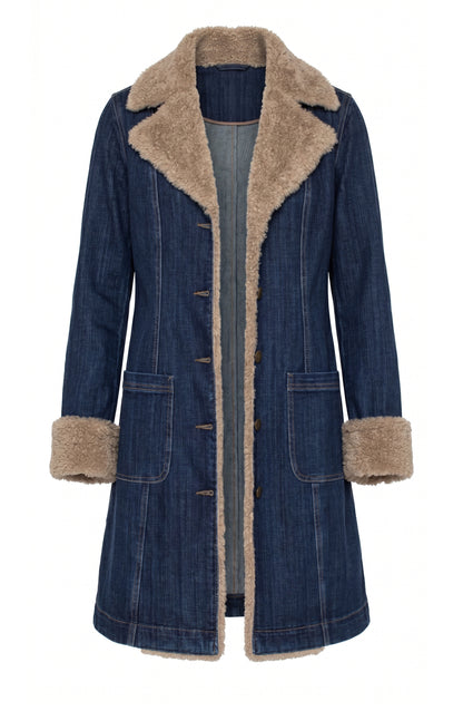 Sherpa Trimmed Notch Collar Jacket 38"