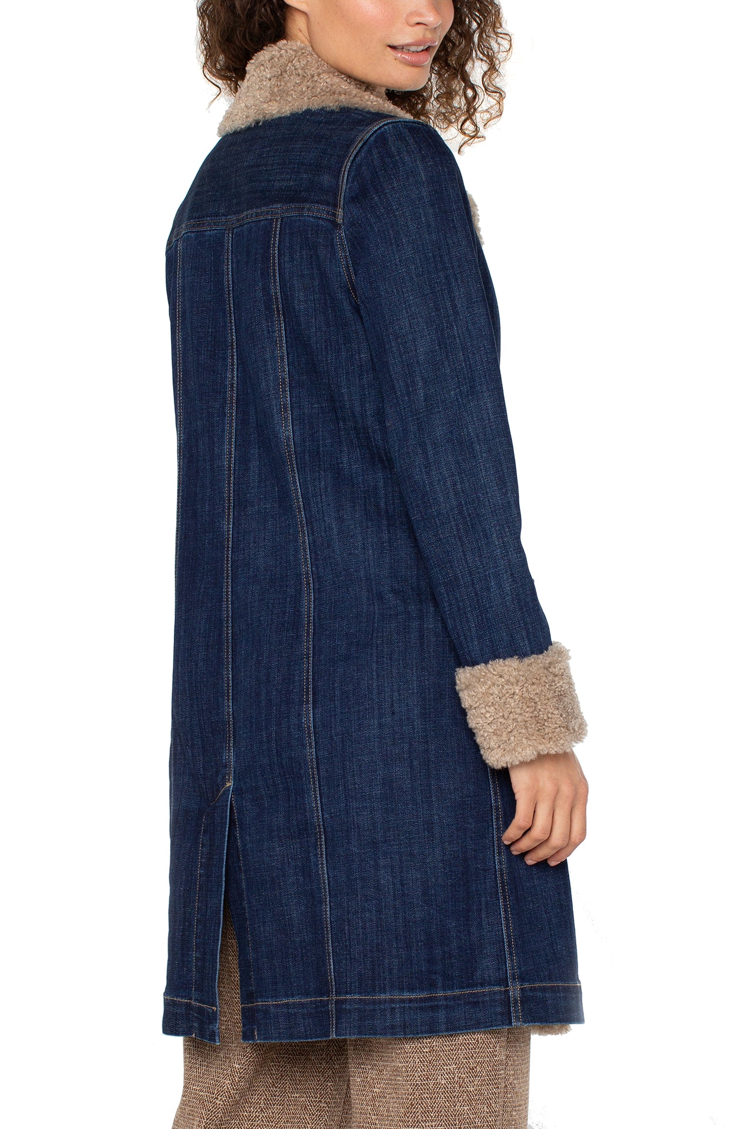 Sherpa Trimmed Notch Collar Jacket 38"