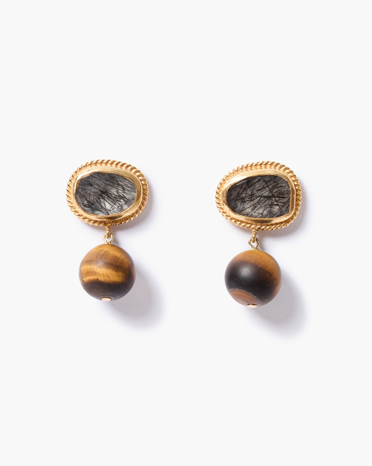 Horizon Drop Earrings Rutilated Quartz