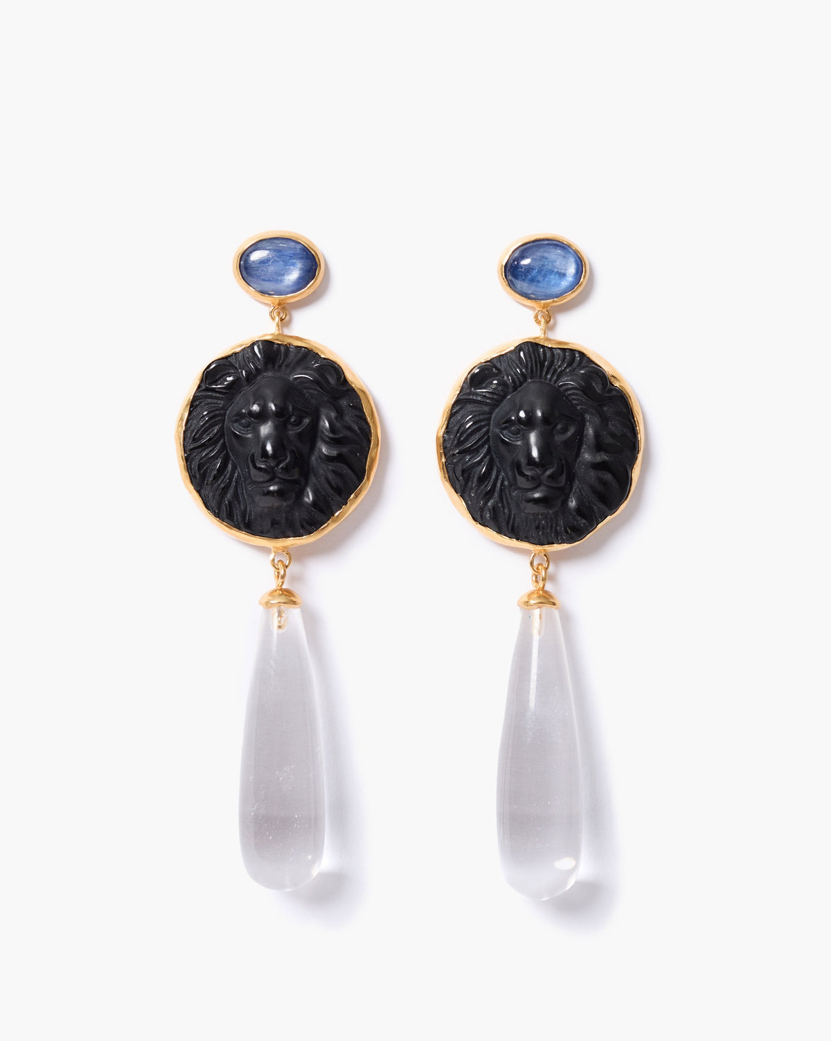 Leon Earrings Black Obsidian