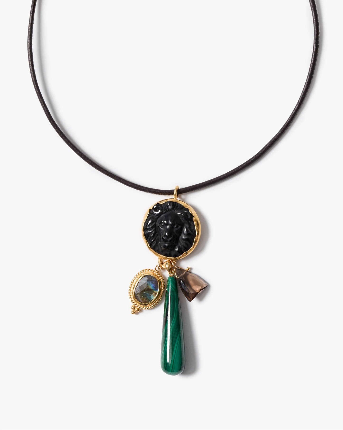 Leon Cord Necklace Black Obsidian