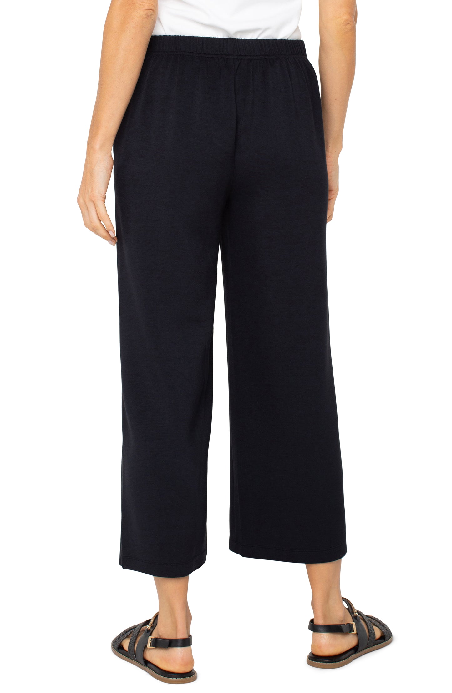PULL ON WIDE LEG CROP TROUSER