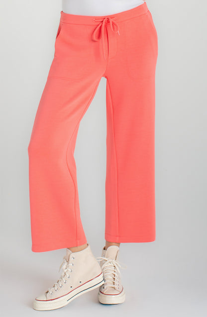 PULL ON WIDE LEG CROP TROUSER