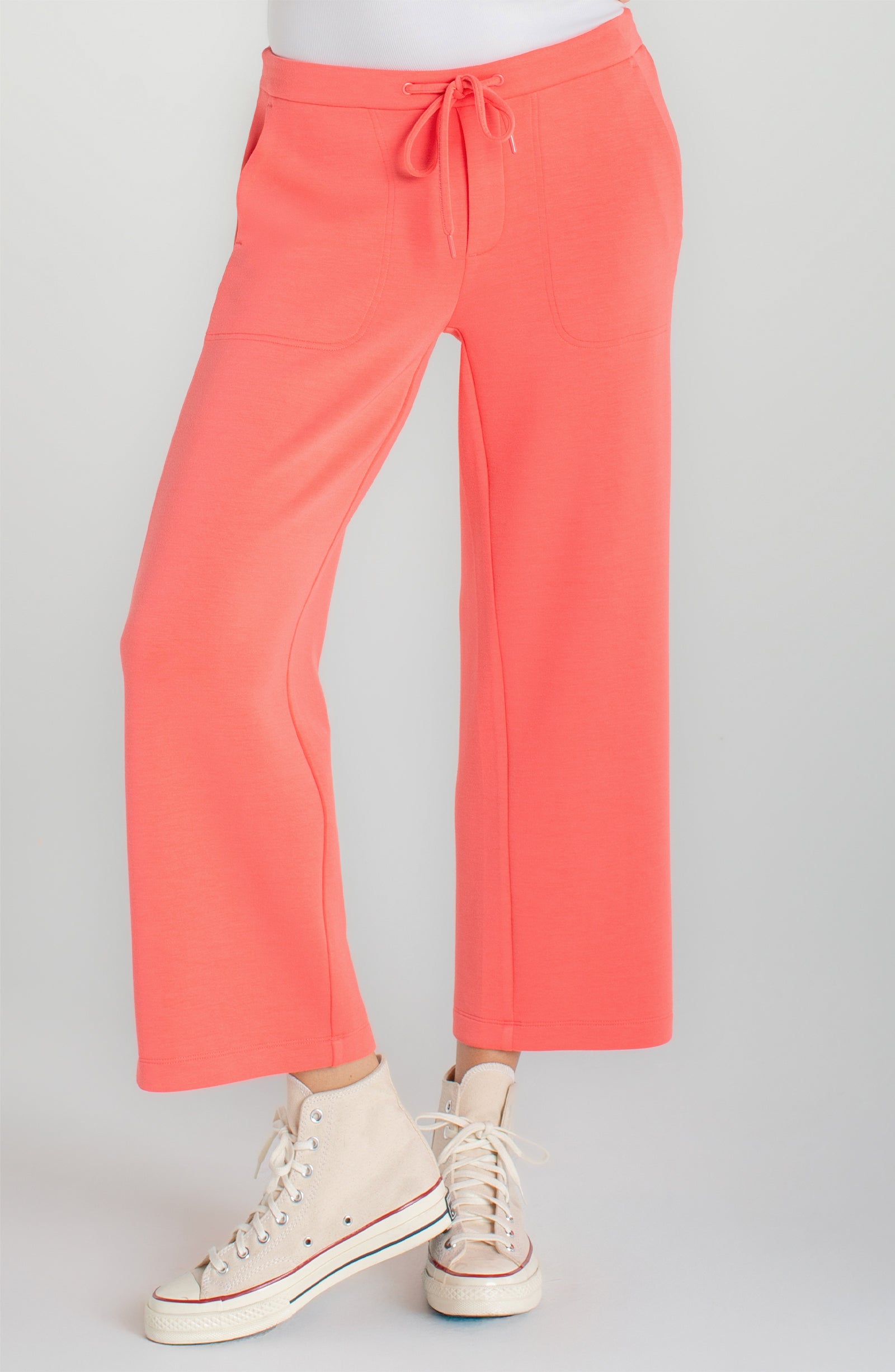 PULL ON WIDE LEG CROP TROUSER