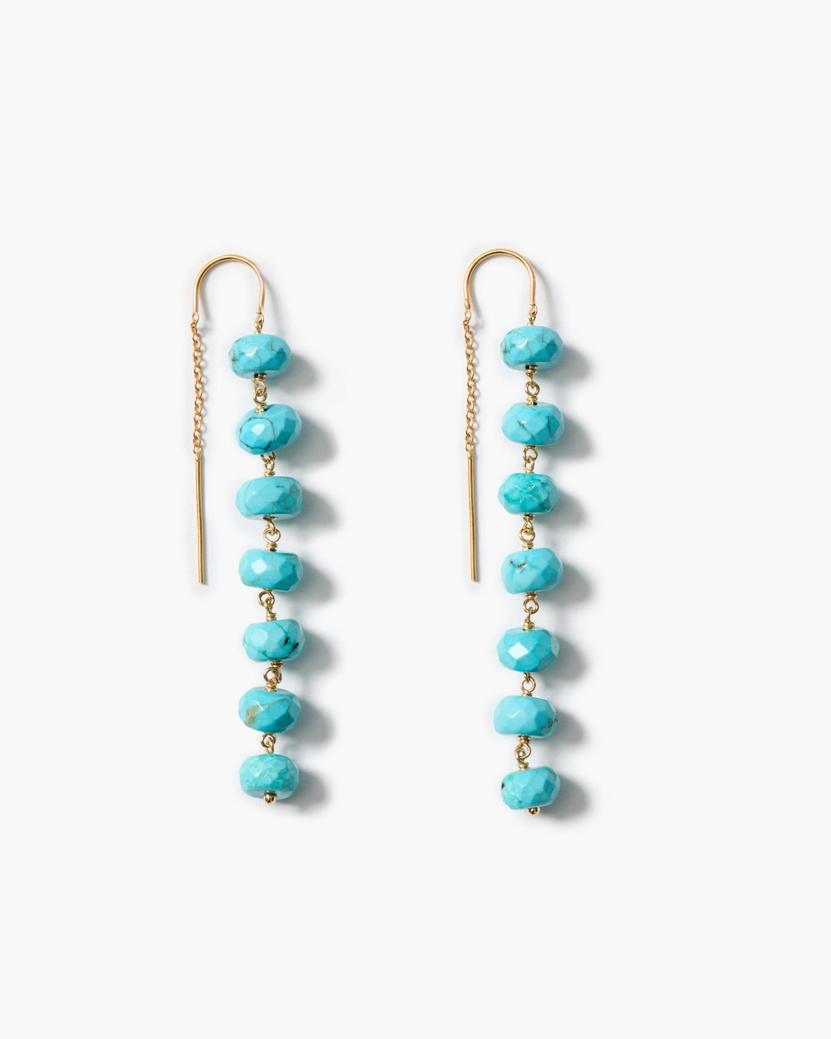 Thread Thru Ladder Earrings - Turquoise