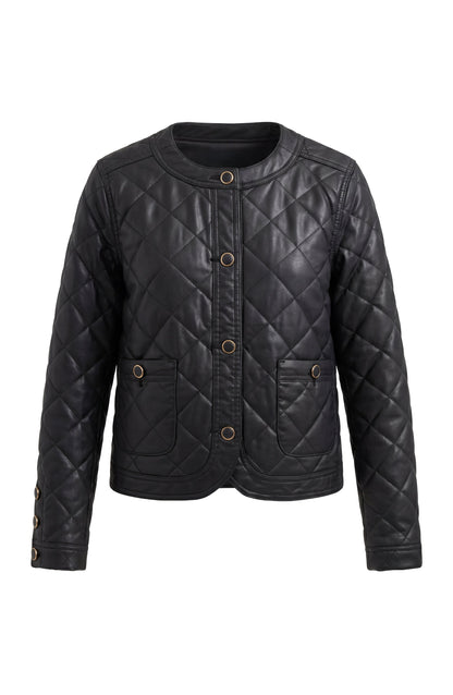 Quilted Collarless Jacket