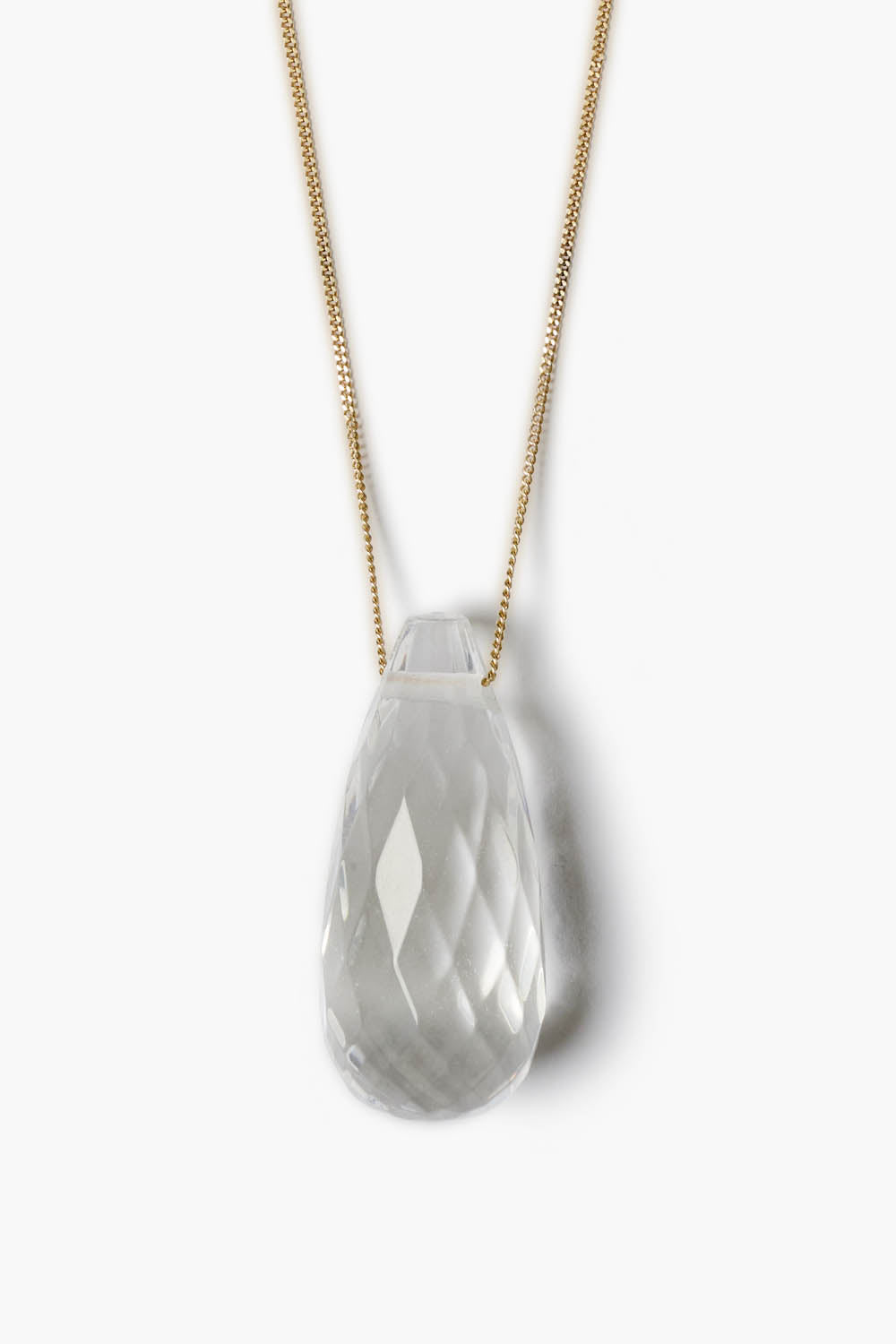 Teardrop Necklace, türkisfarbener Tropfen-Anhänger auf goldener Kette
