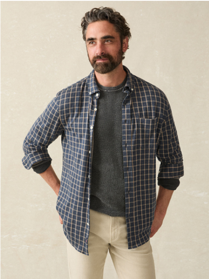 Coastline Knit Shirt - Twilight Check