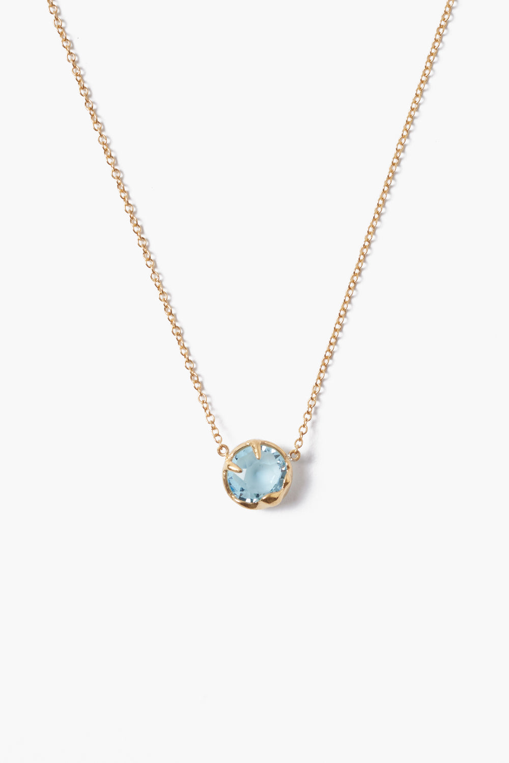18K Prong Set Crystal Pendant Necklace with green crystal on gold chain, CHAN LUU, Women's Jewelry