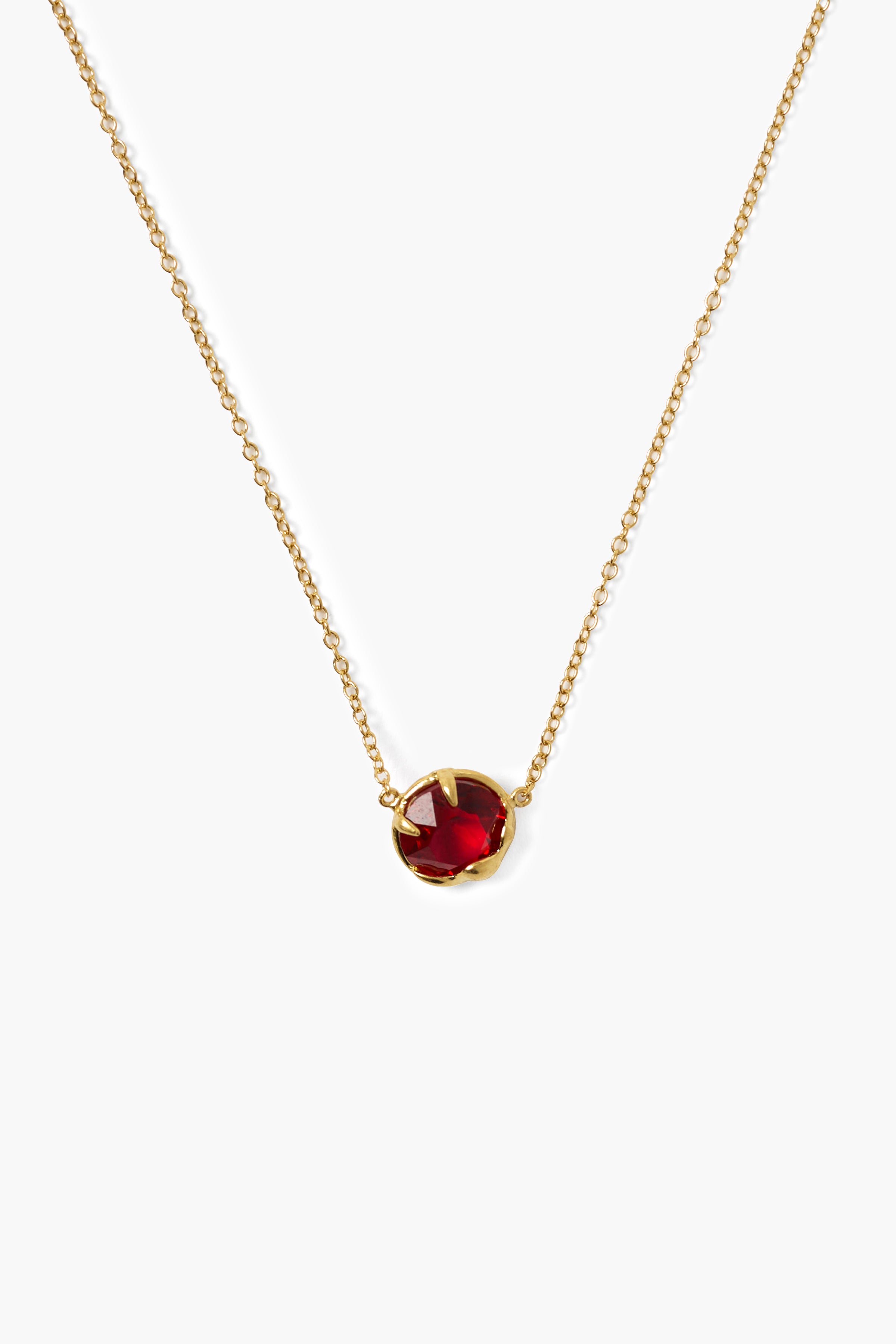 18K Prong Set Crystal Pendant Necklace with green crystal on gold chain, CHAN LUU, Women's Jewelry
