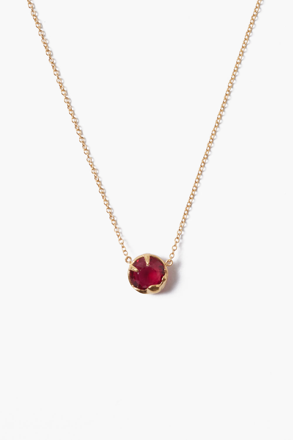 18K Prong Set Crystal Pendant Necklace with green crystal on gold chain, CHAN LUU, Women's Jewelry