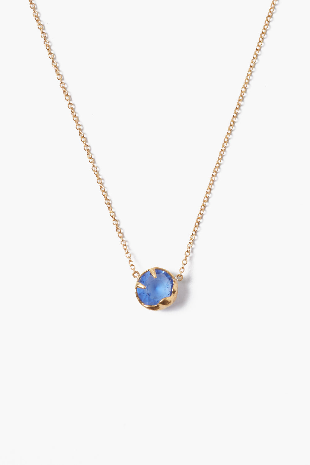 18K Prong Set Crystal Pendant Necklace with green crystal on gold chain, CHAN LUU, Women's Jewelry