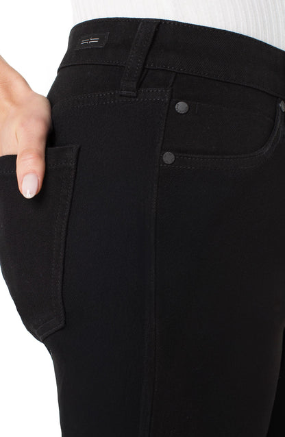 Liv Relaxed Skinny 28Ins black stretch denim women's pants by LIVERPOOL LOS ANGELES boutique