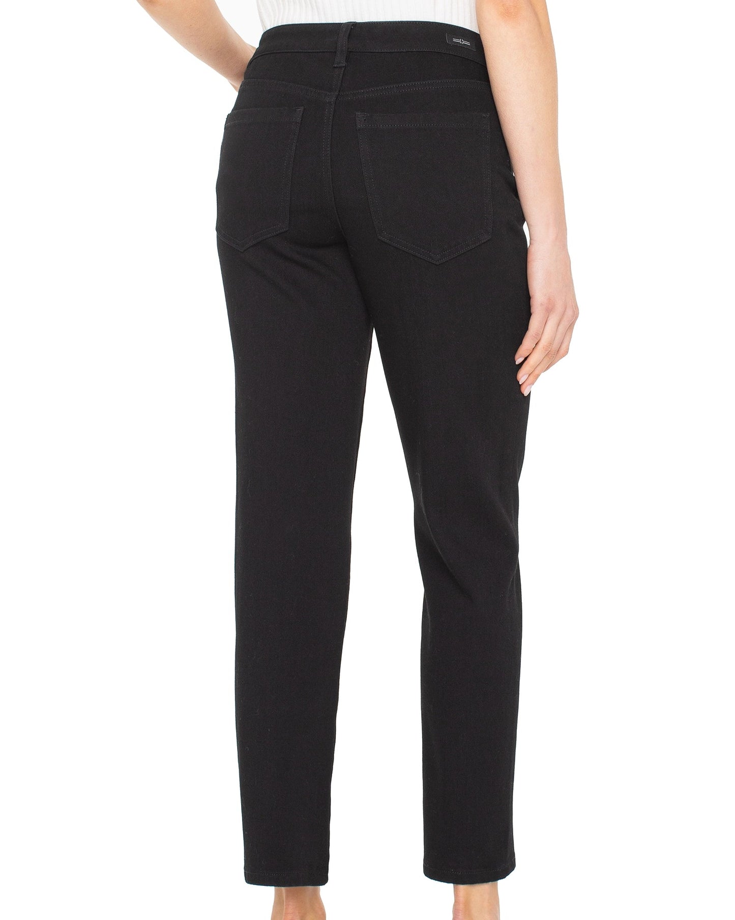 Liv Relaxed Skinny 28Ins black stretch denim women’s pants by LIVERPOOL LOS ANGELES boutique