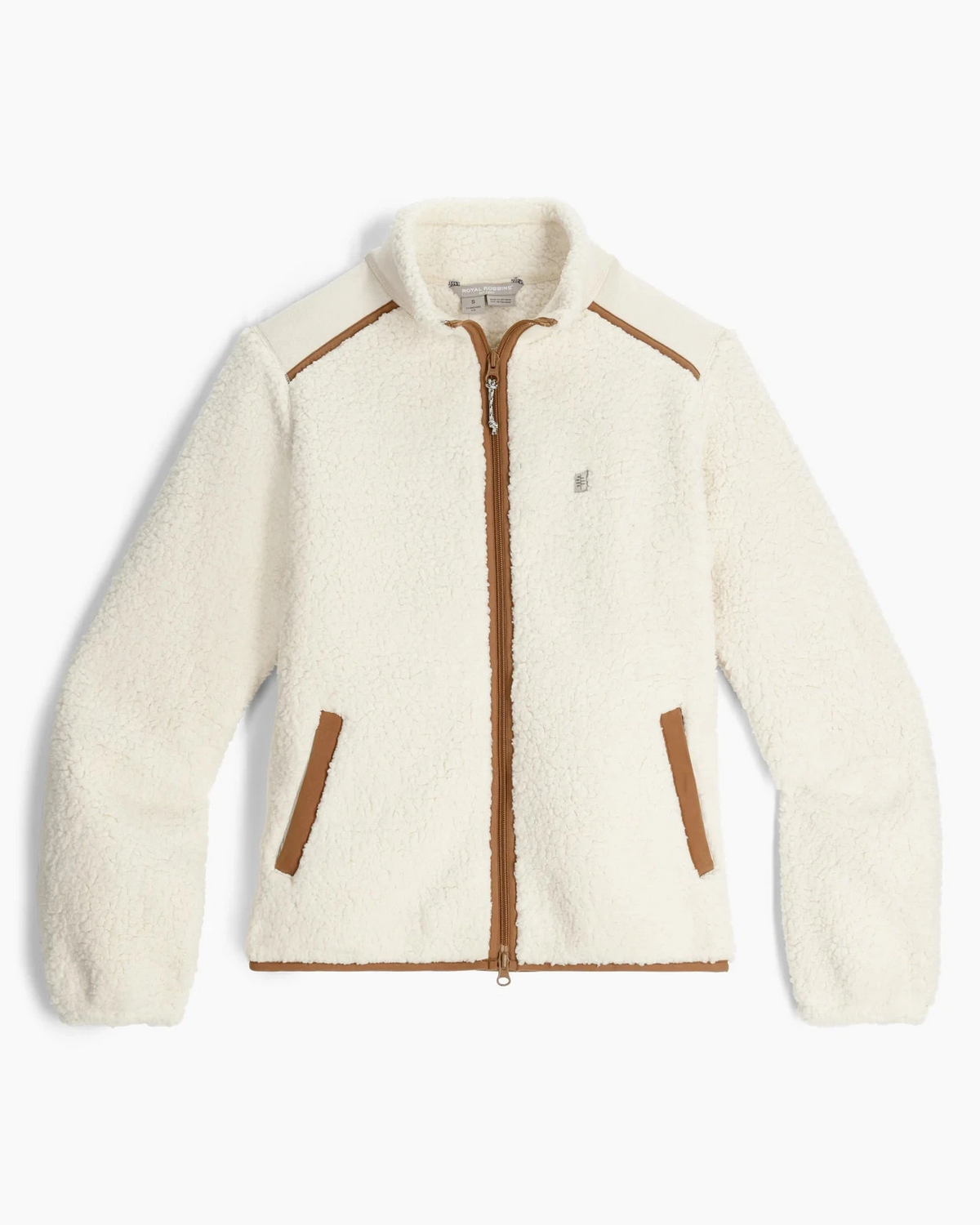 Women's Palisades Jacket by ROYAL ROBBINS in Beige and Brown fleece