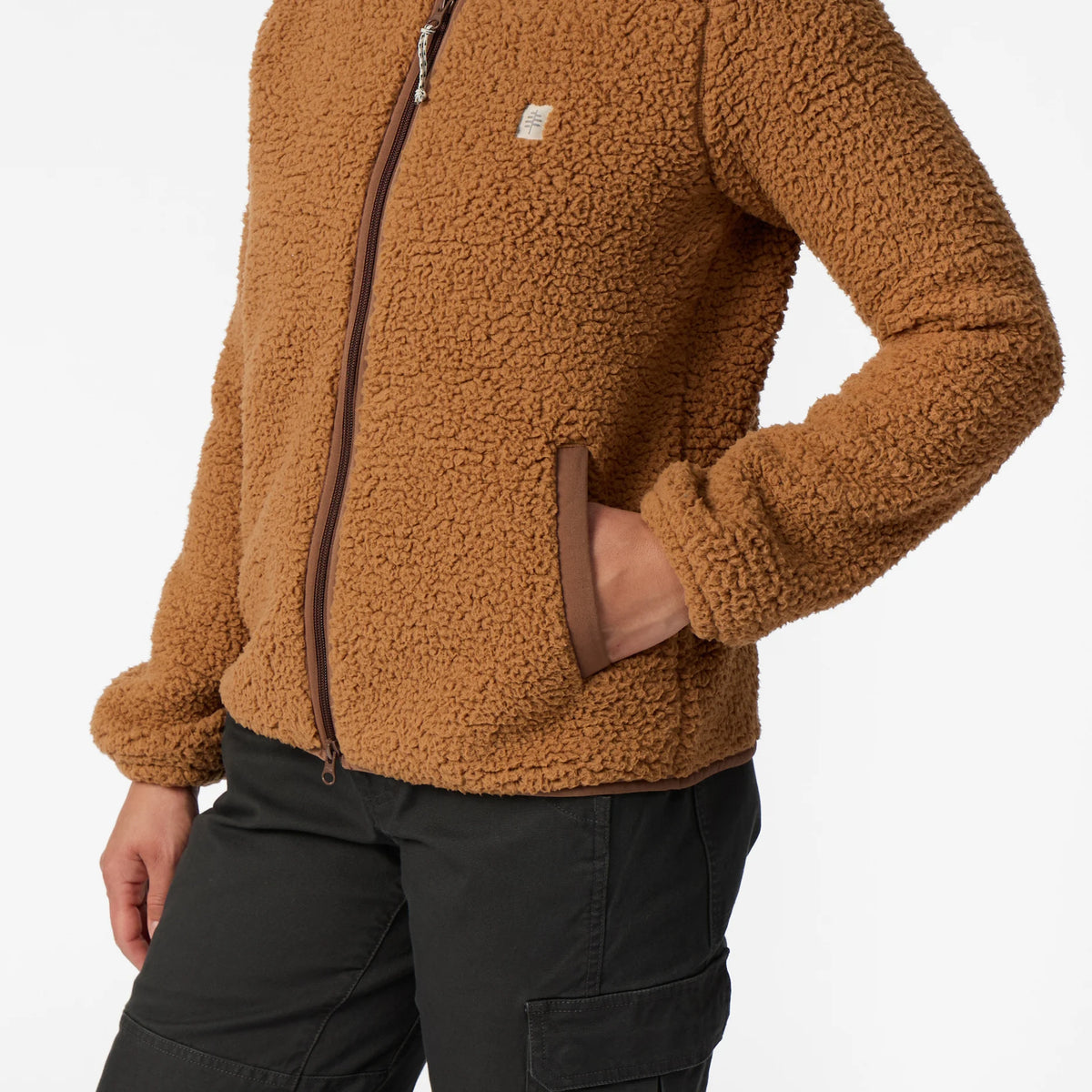 Women's Palisades Jacket by ROYAL ROBBINS in Beige and Brown fleece