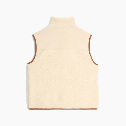 Women's Palisades Vest by ROYAL ROBBINS in beige sherpa fleece