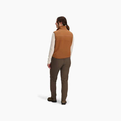 Women's Palisades Vest by ROYAL ROBBINS in Beige and Brown, back view
