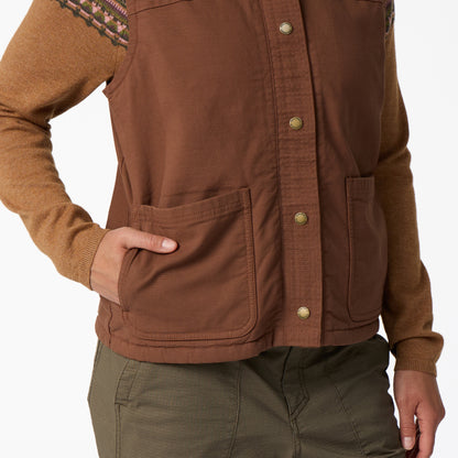 Women's El Cap Canvas Vest by ROYAL ROBBINS in Brown canvas