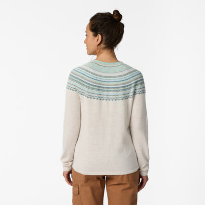 Women's Westlands Fairisle Crew by ROYAL ROBBINS, striped geometric sweater back