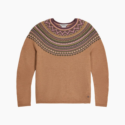 Women's Westlands Fairisle Crew by ROYAL ROBBINS, striped geometric Merino wool sweater