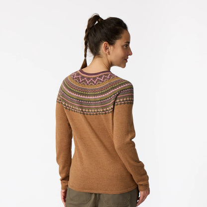 Women's Westlands Fairisle Crew by ROYAL ROBBINS, striped geometric sweater back