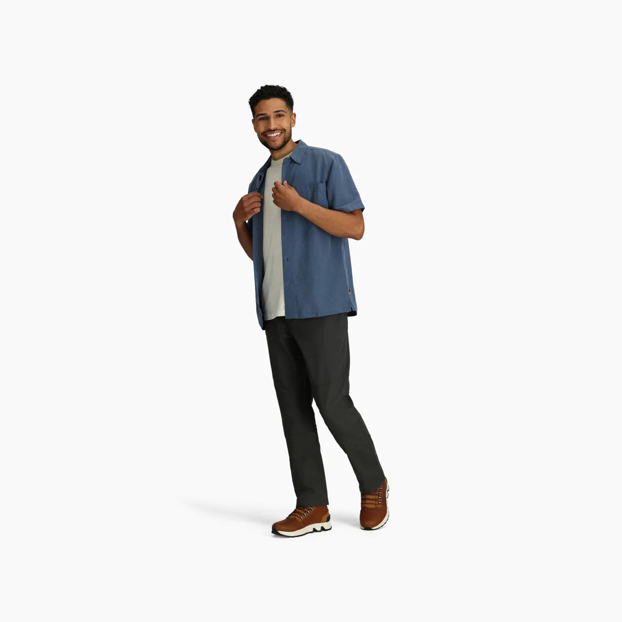 Desert Pucker Dry Short Sleeve - Collins Blue breathable quick-dry shirt by ROYAL ROBBINS