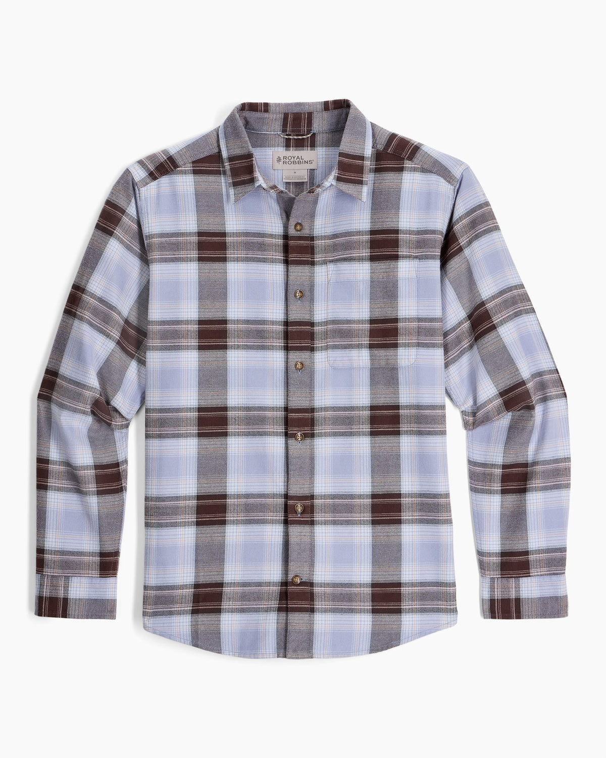 Lieback Organic Cotton Flannel L/S - Shasta Blue Oak Pld