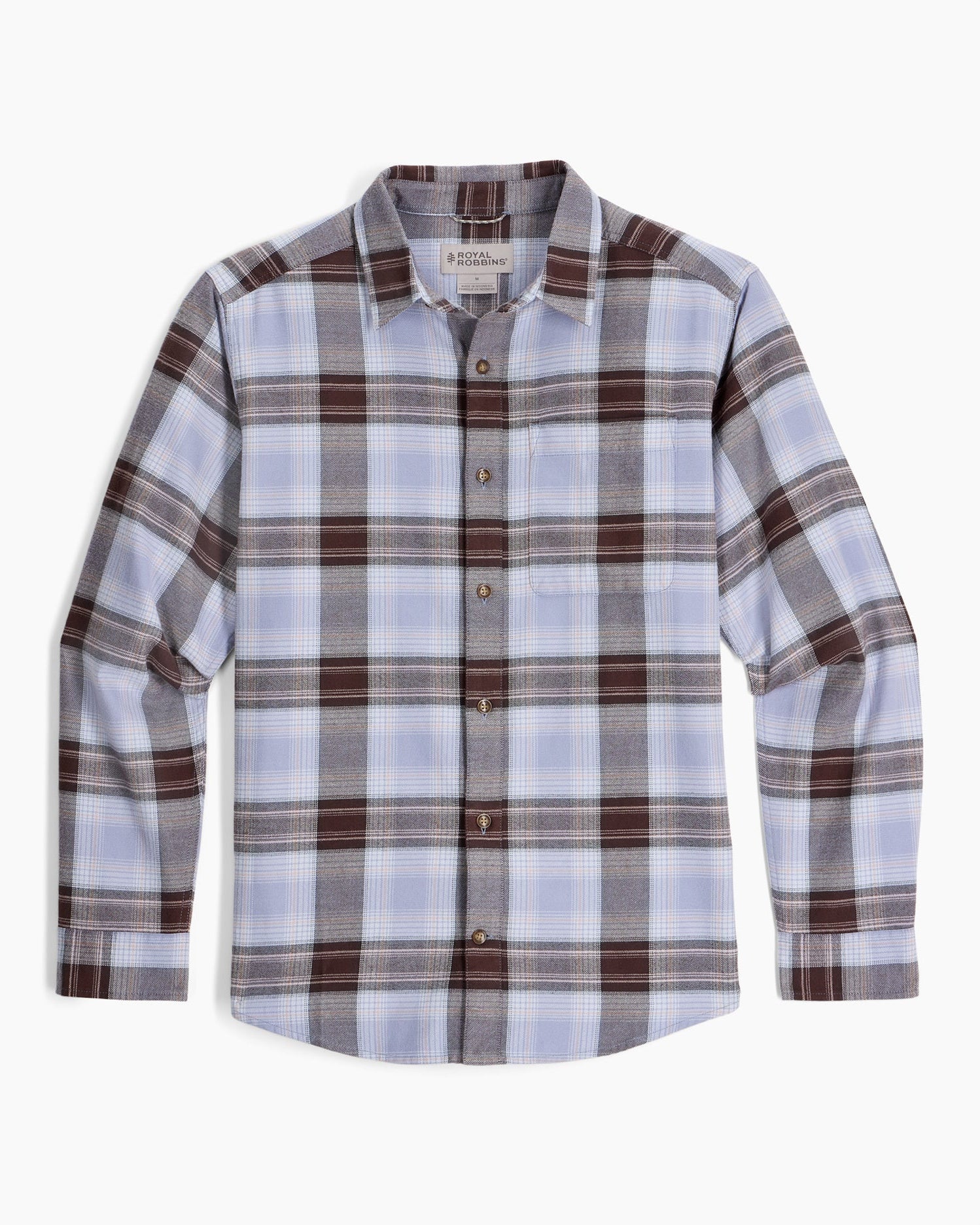 Lieback Organic Cotton Flannel L/S - Shasta Blue Oak Pld