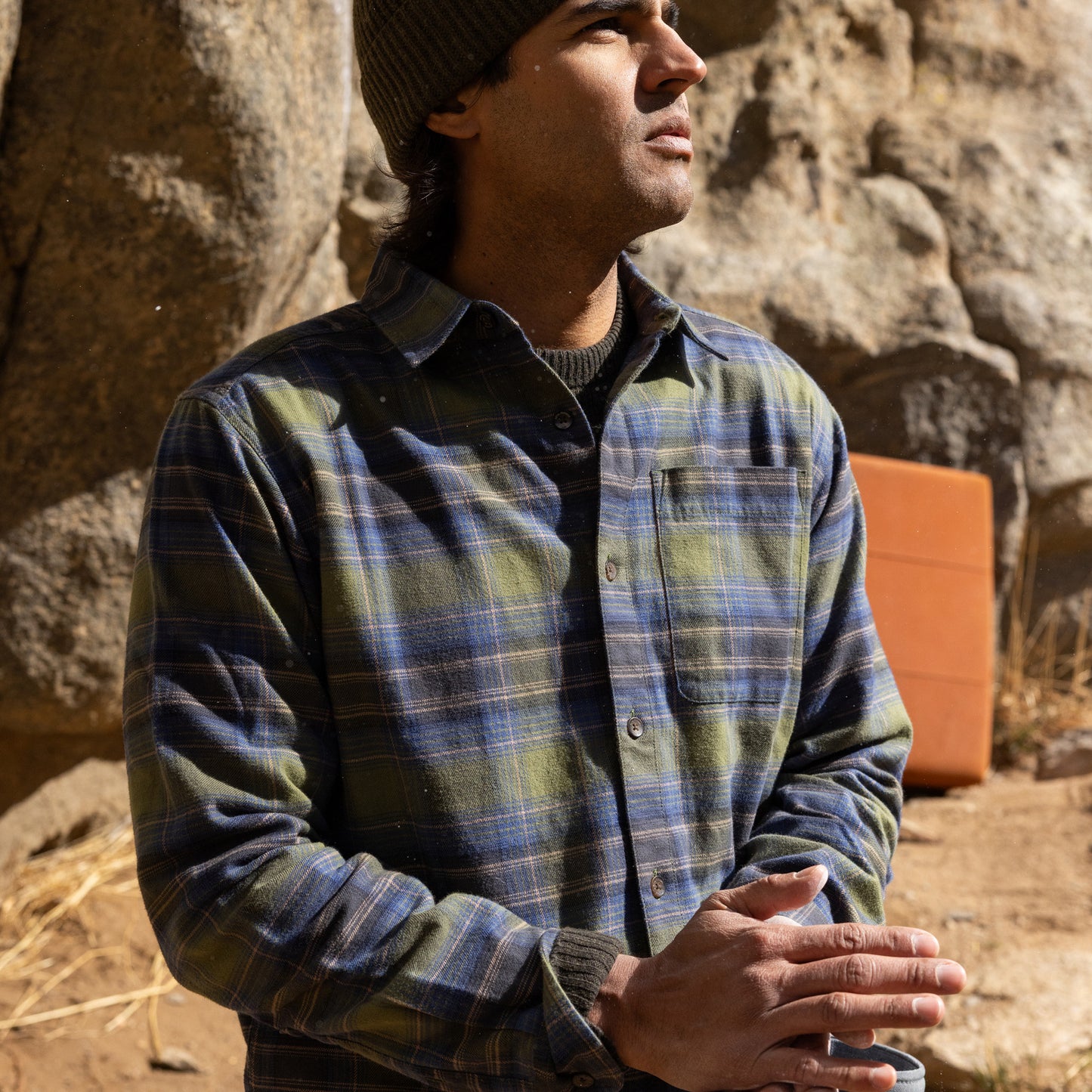 Lieback Organic Cotton Flannel L/S - Olive Oak Pld