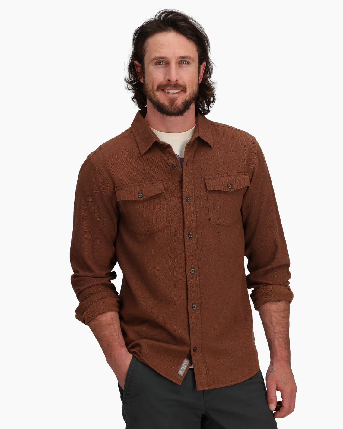 Bristol Organic Cotton Twill L/S - Saddle